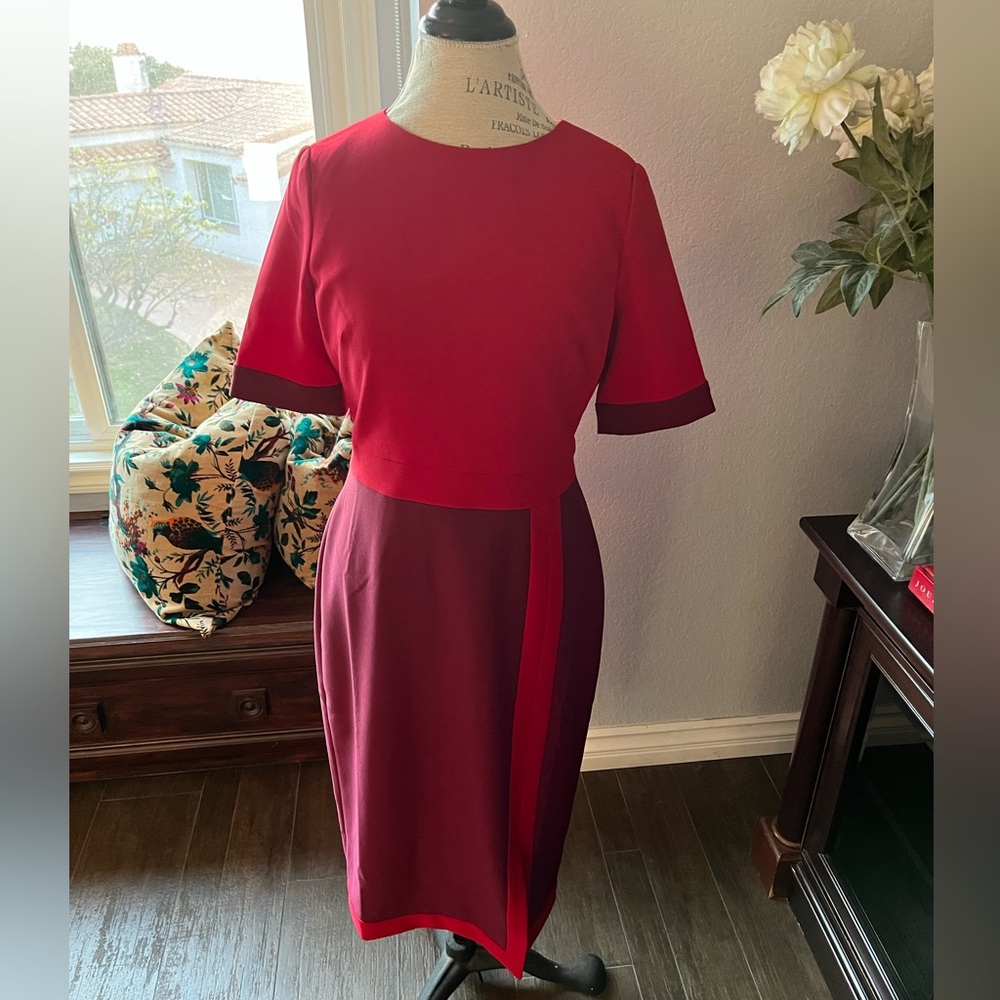 Maggie London Pink/Red Sheath Dress 🎀